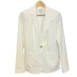 Chaus Ivory/Cream Longline Single Button Blazer Size 8